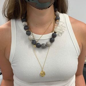 Akola necklace worn 1x. Dress it up or down